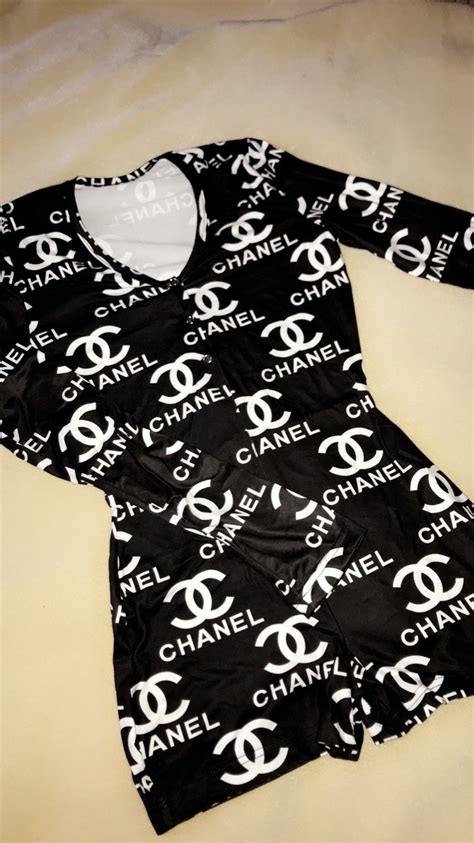 black and white chanel onesie